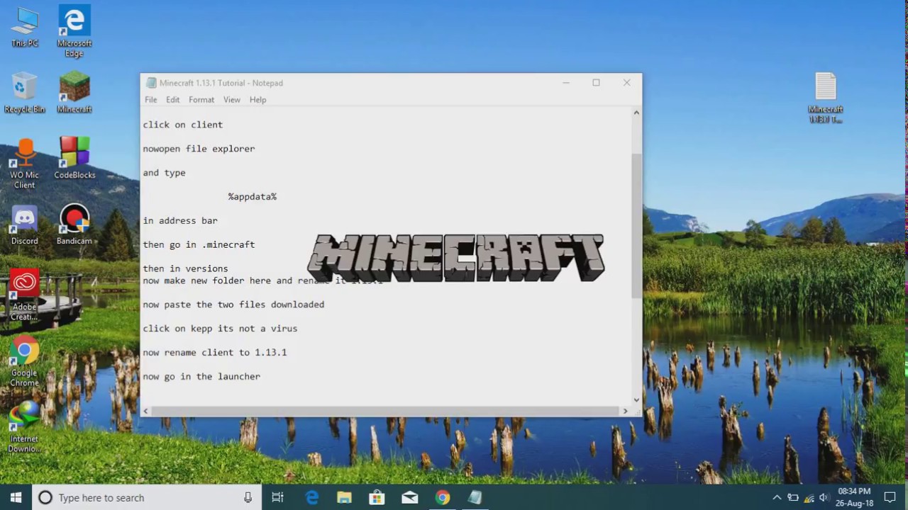 Minecraft 1.13.1 download pc